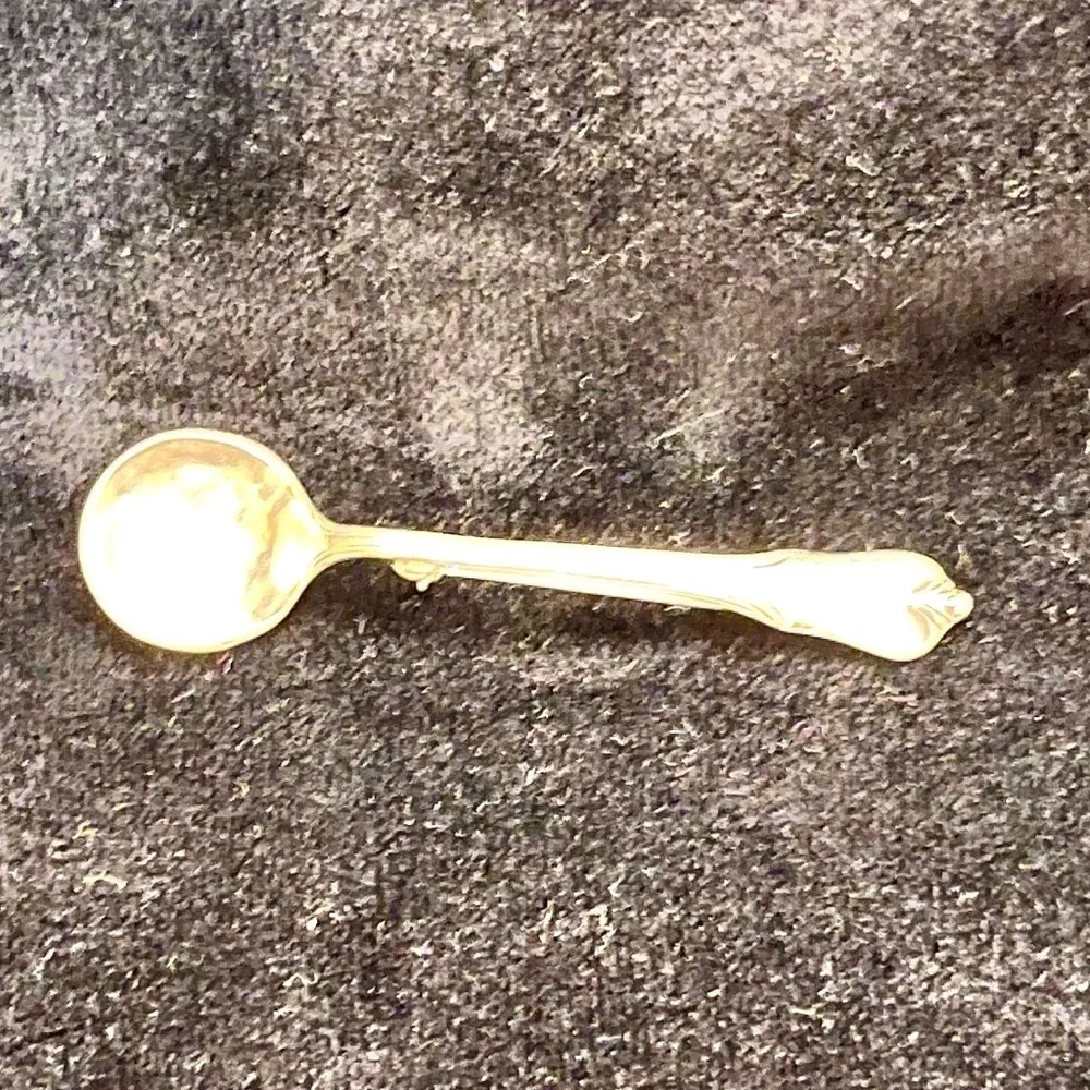 Vintage Wallace Sterling Silver Rose Point Spoon Brooch Pin - MCM Fine Jewelry